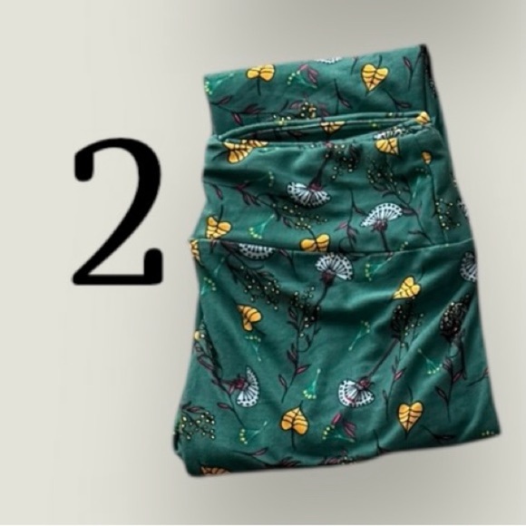 2for$15 3for$20 NEW LuLaRoe One Size Leggings - green pink black & yellow design - Picture 2 of 3